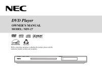 NEC NDV-27 - Owners Manual 